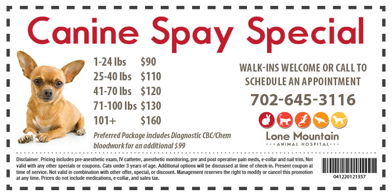 Spay Neuter Coupons3 Lone Mountain Animal Hospital